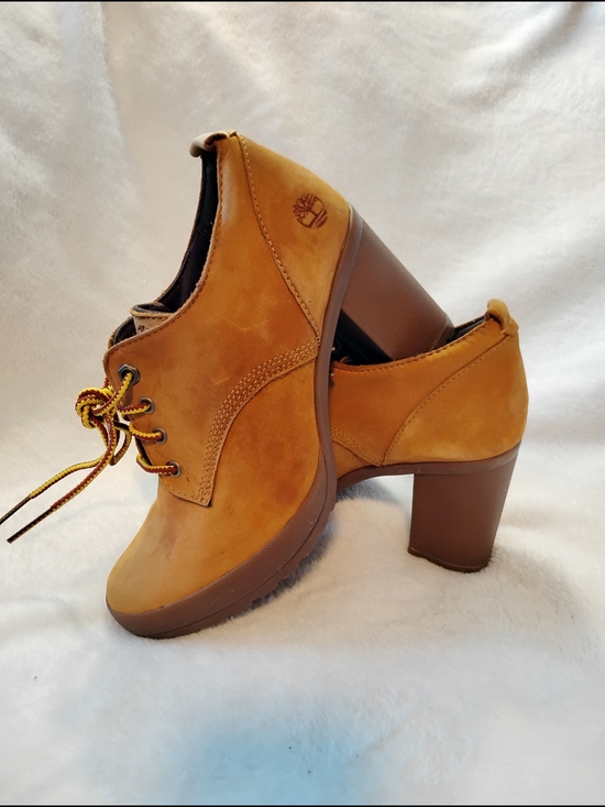Timberland Shoes - Timberland Women's Wheat Nubuck Lace-Up Block Heel Ankle Boots